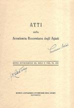 Atti dell'accademia roveretana degli agiati anno accademico 206 serie v vol. vi 1957