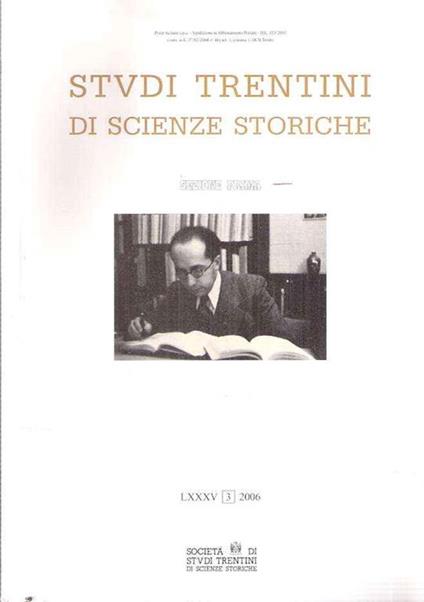 Studi Trentini Di Scienze Storiche Lxxxv Sezione Prima - copertina