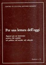 Per Una Lettura Dell'Oggi