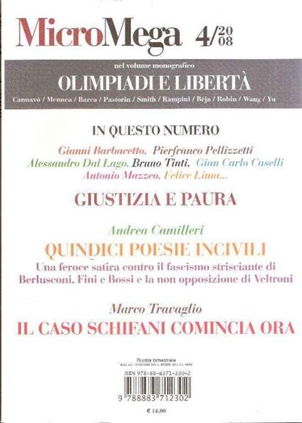 Micromega 4/2008 - copertina