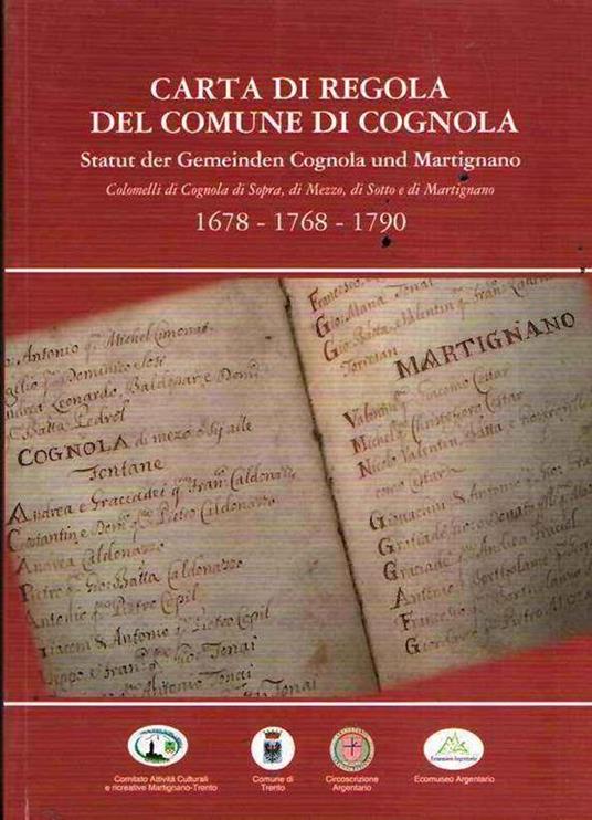 Carta Di Regola Del Comune Di Cognola - copertina