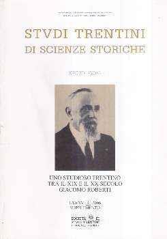 Studi Trentini Di Scienze Storiche Suppl. 2006 - Sezione Prima - copertina