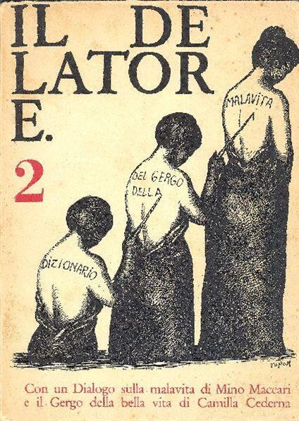 Il Delatore. Numero 2 , Giugno 1964. Dizionario del gergo della malavita italiana - copertina