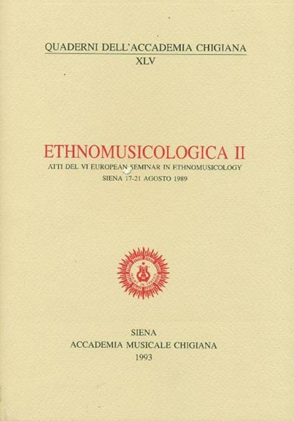 Ethnomusicologica. II - copertina