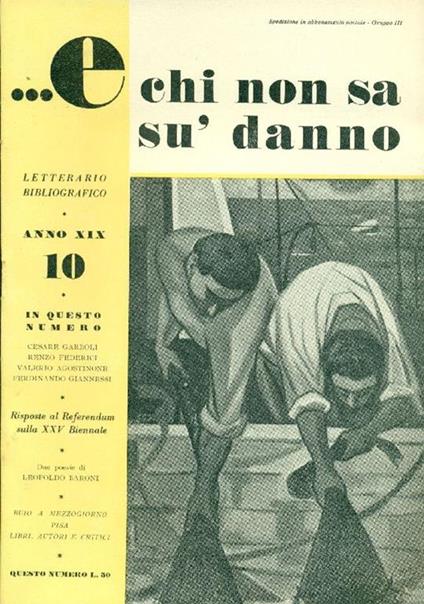 E chi non sa sù danno. Ottobre 1950, Anno XIX, N. 10 - copertina