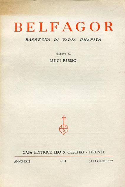 Belfagor. Luglio 1967 - copertina