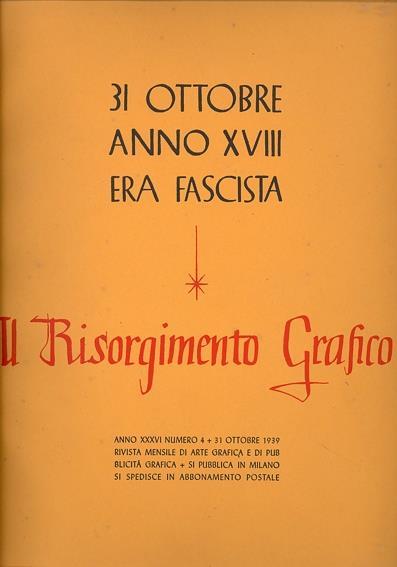 Il Risorgimento Grafico. 31 Ottobre 1939 - copertina
