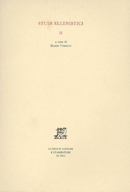 Studi ellenistici - copertina