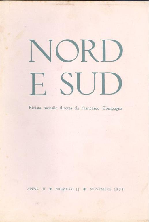 Nord e Sud. Novembre 1955 - N. 12 - copertina