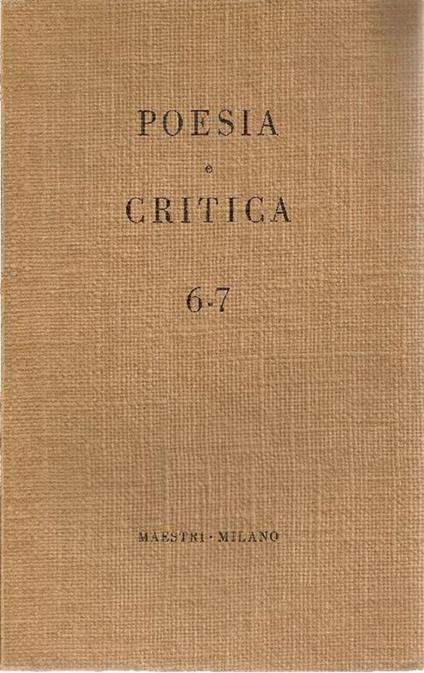 Rivista quadrimestrale a cura di Guido Ballo, Luciano Cherchi e Roberto Sanesi - copertina