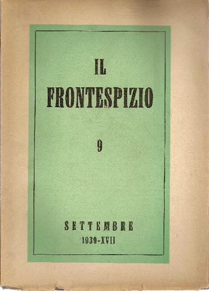 Il Frontespizio. Settembre 1939 - copertina