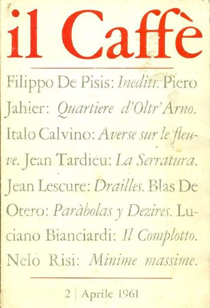 Il Caffè. Numero 2, Aprile 1961 - copertina