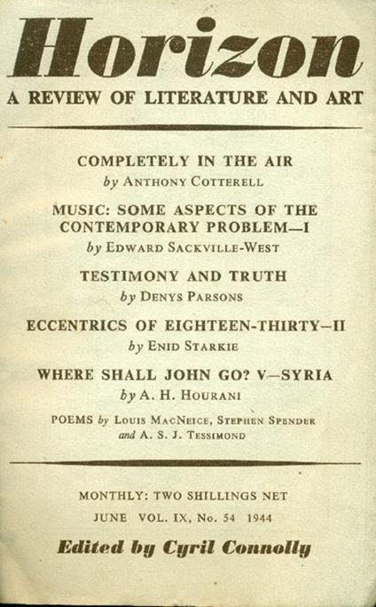 Horizon. June 1944, No. 54 - copertina