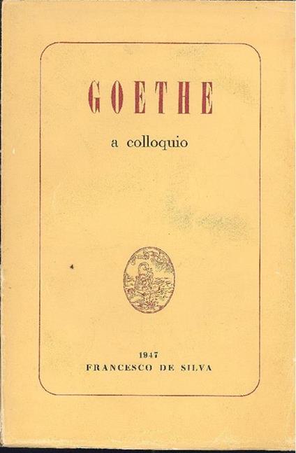 Goethe a colloquio - copertina