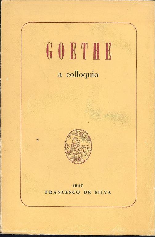 Goethe a colloquio - copertina