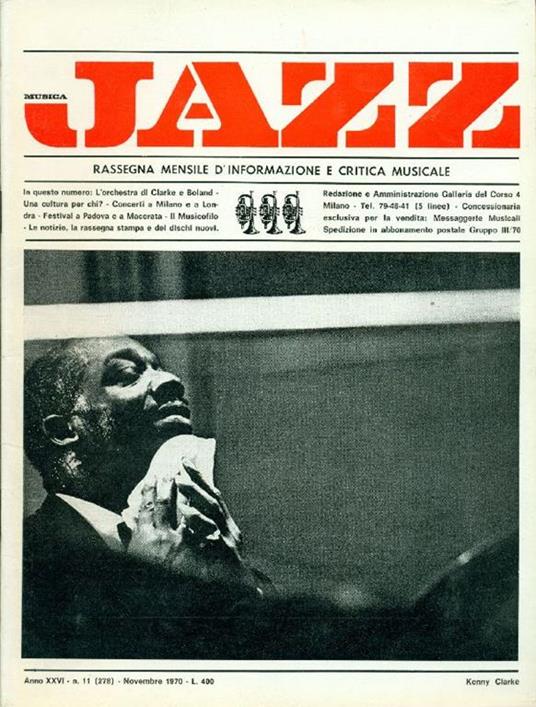 Musica Jazz. Novembre 1970 - copertina