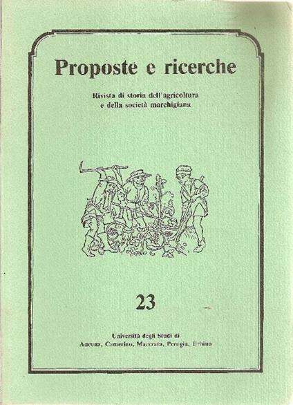Rivista semestrale di storia dell'agricoltura e della società marchigiana - copertina
