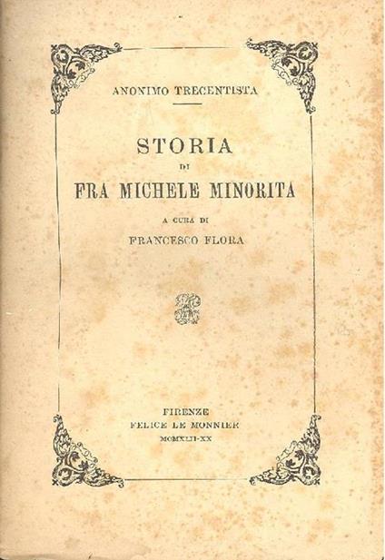 Storia di Fra Michele Minorita - copertina