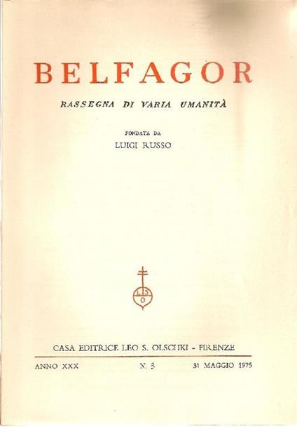 Belfagor. Maggio 1975 - copertina