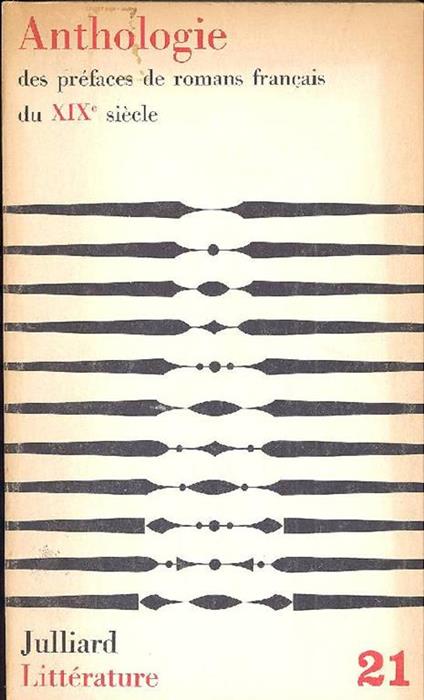 Anthologie des préfaces de romans français du XIX siècle - copertina