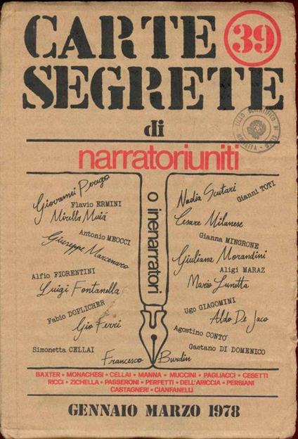 Carte Segrete. Gennaio - Marzo 1978 - copertina
