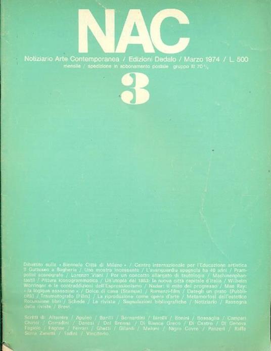 NAC. Marzo 1974. Numero 3 - copertina