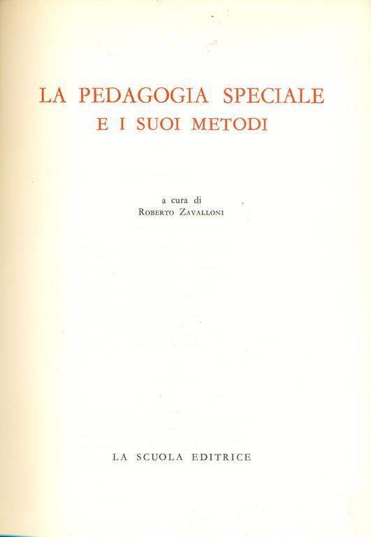 La pedagogia speciale e i suoi metodi - copertina