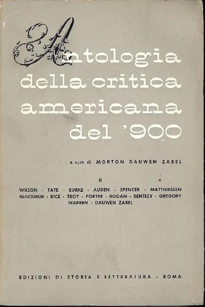 Antologia della critica americana del Novecento. Volume II - copertina