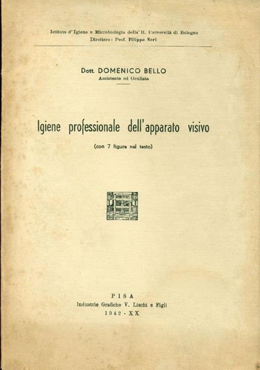 Igiene professionale dell'apparato visivo - Domenico Bello - copertina