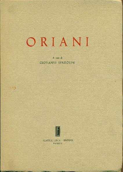Oriani - copertina