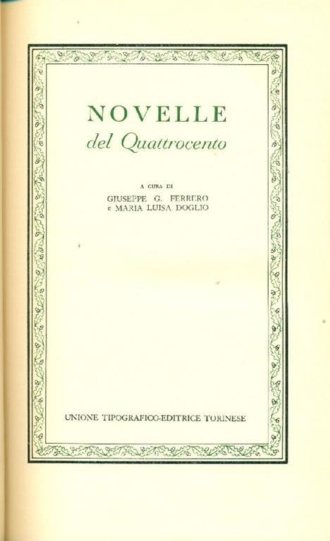 Novelle del Quattrocento - copertina