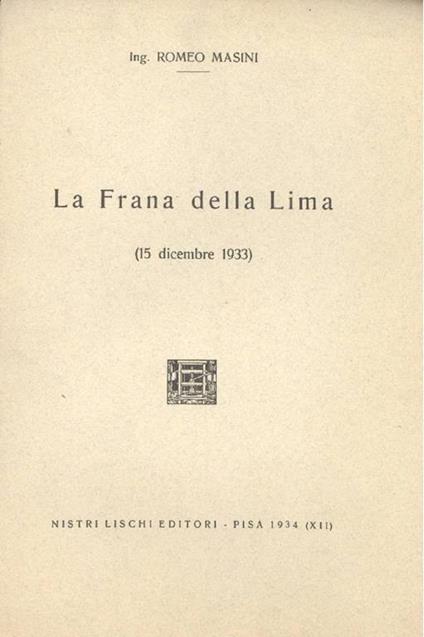 La Frana della Lima - Romeo Masini - copertina