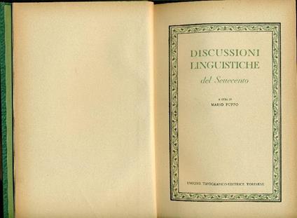 Discussioni linguistiche del Settecento - copertina