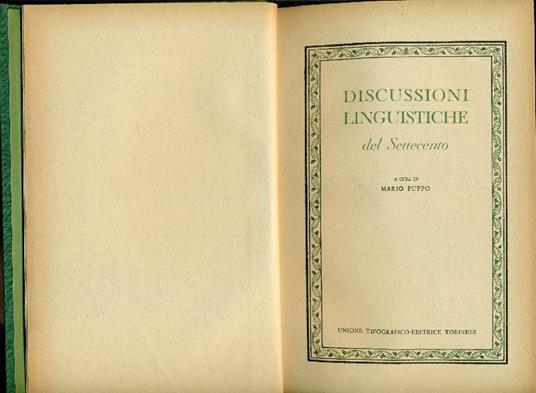 Discussioni linguistiche del Settecento - copertina