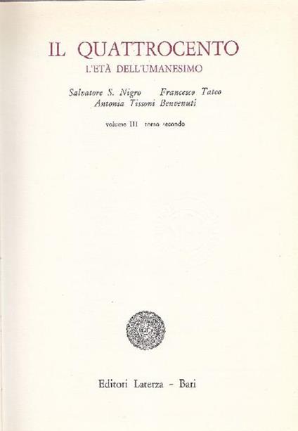 La letteratura italiana. Storia e testi. Il Quattrocento - copertina