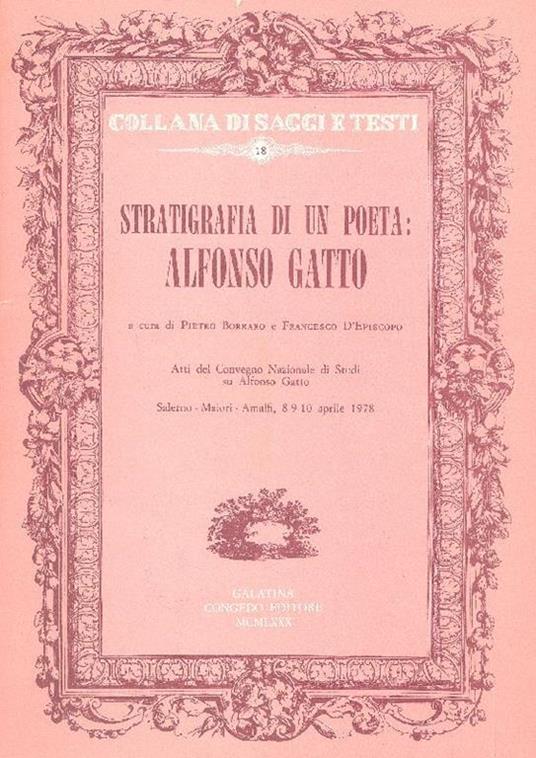 Stratigrafia di un poeta: Alfonso Gatto - copertina