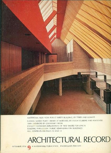 Architectural Record. September 1976. No 9 - copertina