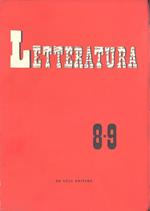 Letteratura. Anno II - Marzo - Giugno 1954 - N.8-9