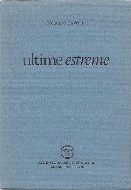 Ultime estreme - Corrado Pavolini - copertina
