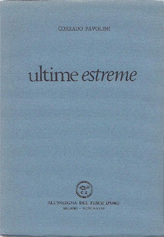 Ultime estreme - Corrado Pavolini - copertina