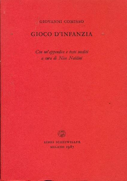 Gioco d'infanzia - Giovanni Comisso - copertina