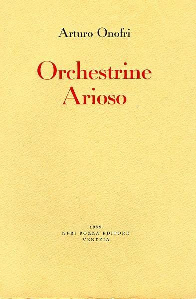 Orchestrine Arioso - Arturo Onofri - copertina