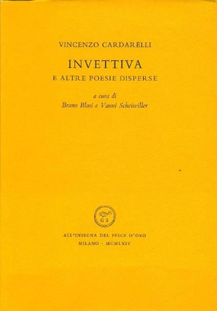 Invettiva e altre poesie disperse - Vincenzo Cardarelli - copertina