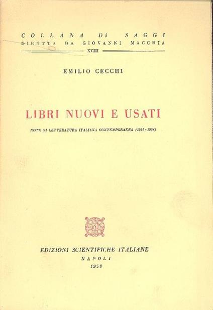 Libri nuovi e usati - Emilio Cecchi - copertina