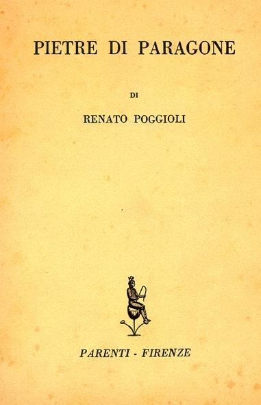 Pietre di paragone - Renato Poggioli - copertina