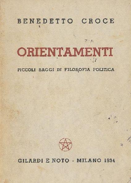 Orientamenti - Benedetto Croce - copertina