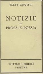 Notizie di prosa e poesia. Prima edizione