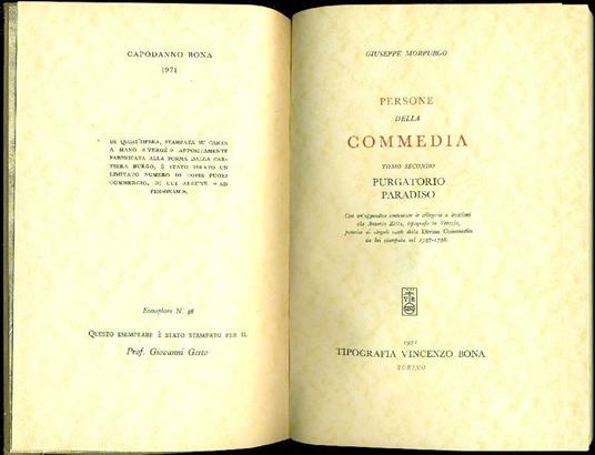 Persone della Commedia - Giuseppe Morpurgo - copertina