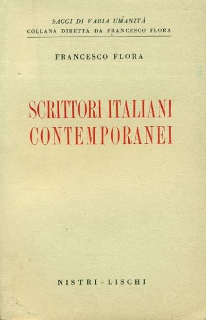 Scrittori italiani contemporanei - Francesco Flora - copertina