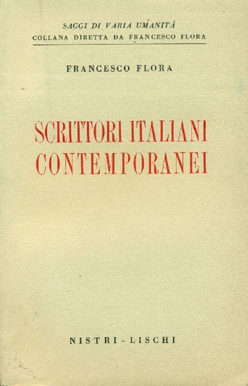 Scrittori italiani contemporanei - Francesco Flora - copertina